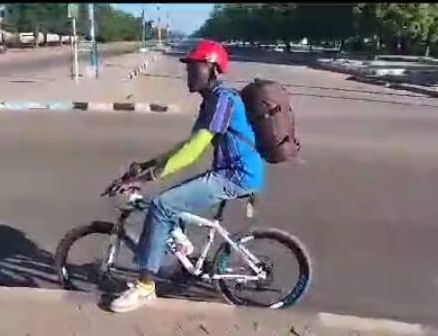 PERFORMANCE: Man begins 1200-km bicycle ride to meet Gov Oborevwori in Asaba